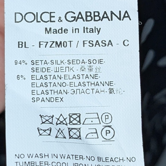 Dolce & Gabbana Black And White Polka Dot Silk Short Sleeve Blouse(10)46 - Picture 7 of 9